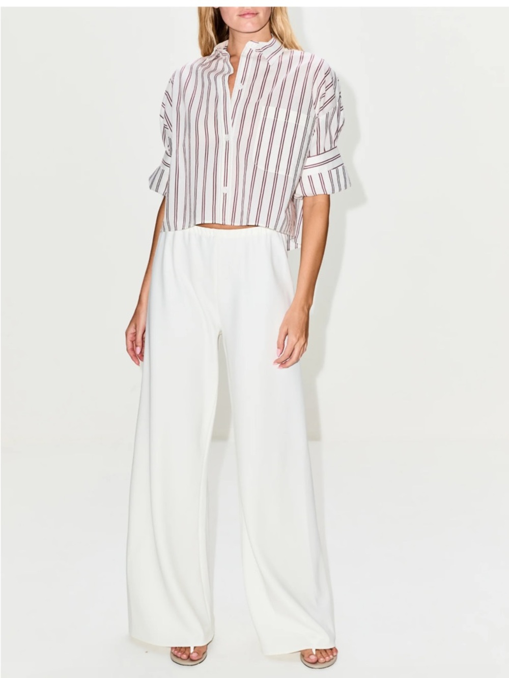 La Ligne Colby Pant In Ivory Crepe Size XL NWT